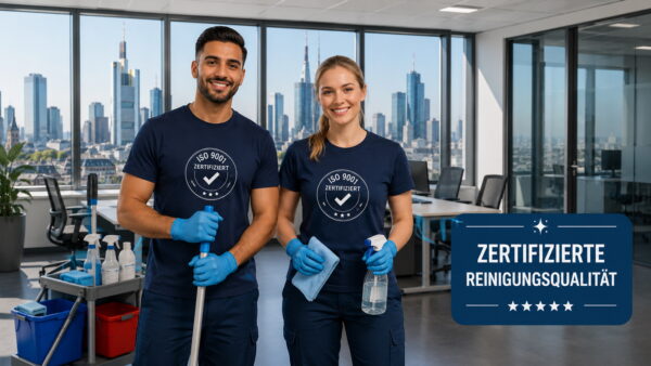 ISO 9001 zertifiziertes Reinigungspersonal in einem Büro – Zertifizierte Reinigungsqualität nach ISO 9001 in der Gebäudereinigung
