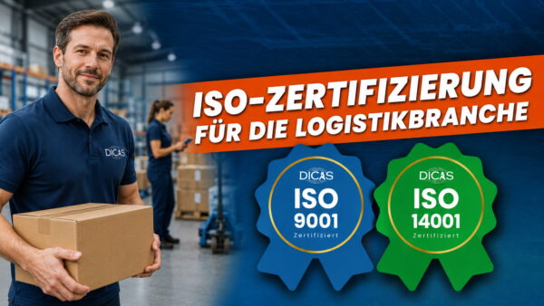 ISO Zertifizierung für die Logistikbranche ISO-Zertifizierung für Logistikunternehmen – Mitarbeiter in einem Logistikzentrum mit ISO 9001 und ISO 14001 Zertifizierung